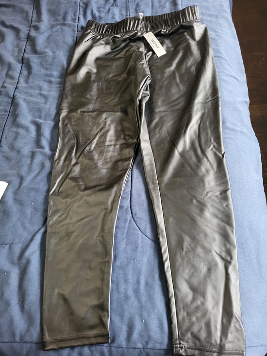 WD.NY Pants - Women Black Fake Leather Look Pants